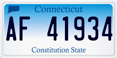 CT license plate AF41934