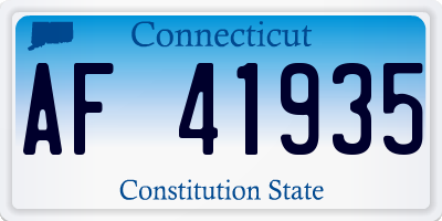 CT license plate AF41935