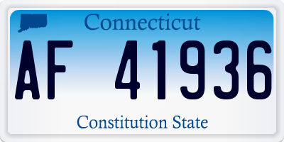 CT license plate AF41936