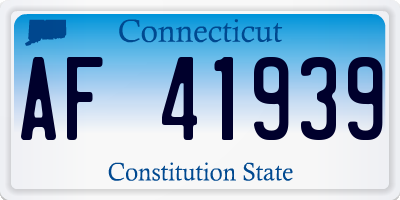 CT license plate AF41939