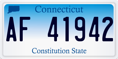 CT license plate AF41942