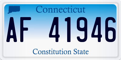 CT license plate AF41946