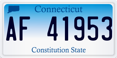 CT license plate AF41953
