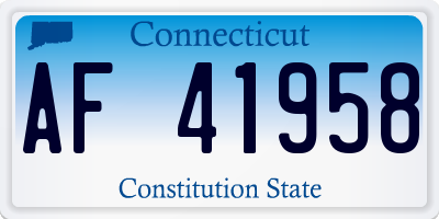 CT license plate AF41958