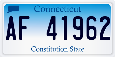 CT license plate AF41962