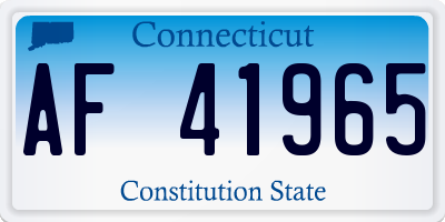 CT license plate AF41965