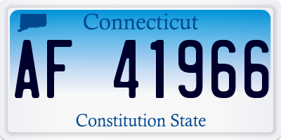 CT license plate AF41966