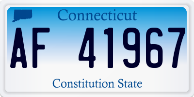 CT license plate AF41967
