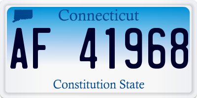 CT license plate AF41968