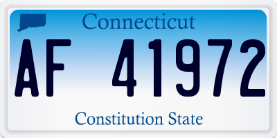 CT license plate AF41972