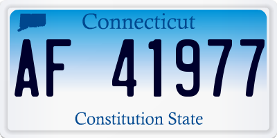 CT license plate AF41977