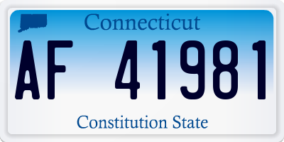 CT license plate AF41981