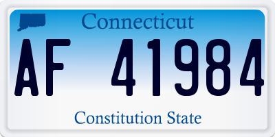 CT license plate AF41984