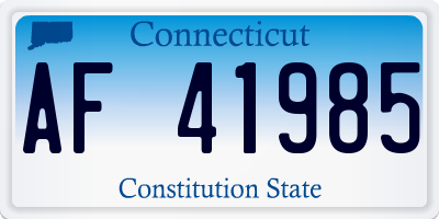 CT license plate AF41985