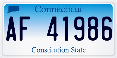 CT license plate AF41986