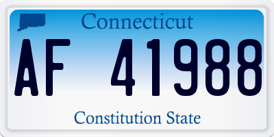 CT license plate AF41988