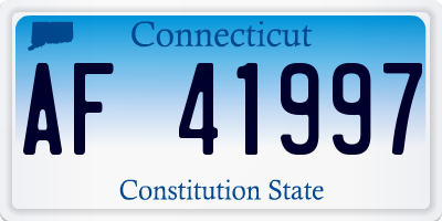 CT license plate AF41997