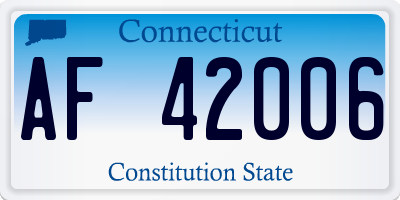 CT license plate AF42006