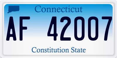 CT license plate AF42007