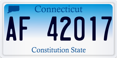 CT license plate AF42017