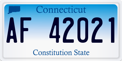 CT license plate AF42021