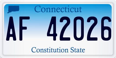 CT license plate AF42026