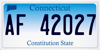 CT license plate AF42027