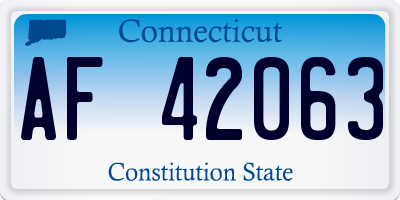CT license plate AF42063
