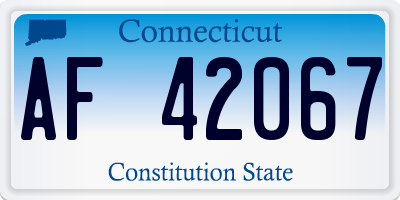 CT license plate AF42067