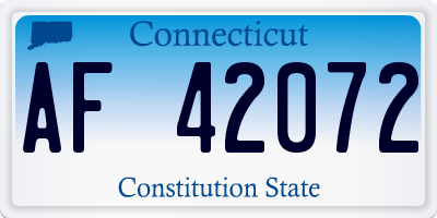 CT license plate AF42072