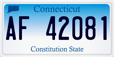 CT license plate AF42081