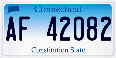 CT license plate AF42082