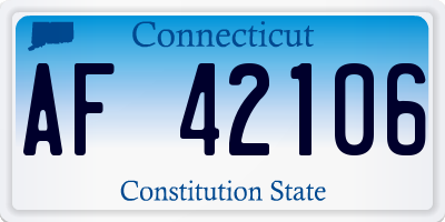CT license plate AF42106