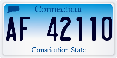 CT license plate AF42110