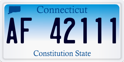 CT license plate AF42111