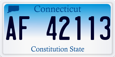 CT license plate AF42113