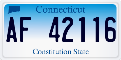 CT license plate AF42116