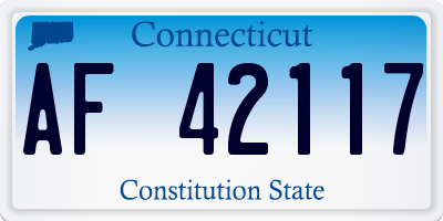 CT license plate AF42117