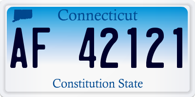 CT license plate AF42121