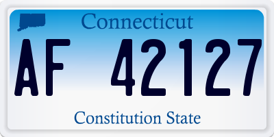 CT license plate AF42127