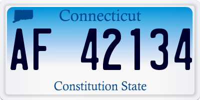 CT license plate AF42134