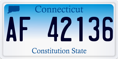 CT license plate AF42136