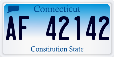 CT license plate AF42142
