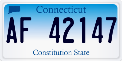 CT license plate AF42147