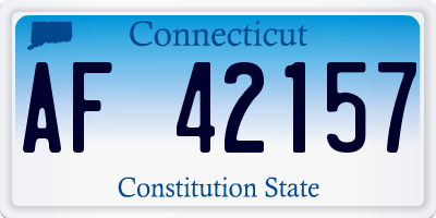 CT license plate AF42157