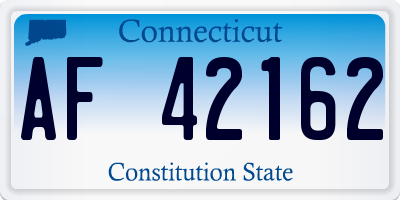 CT license plate AF42162