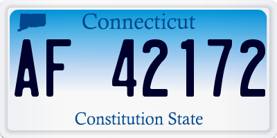 CT license plate AF42172