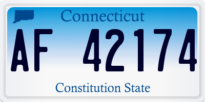 CT license plate AF42174