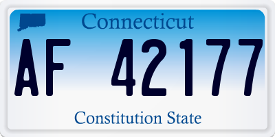 CT license plate AF42177