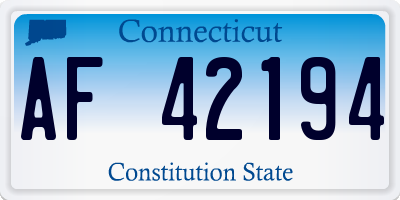 CT license plate AF42194
